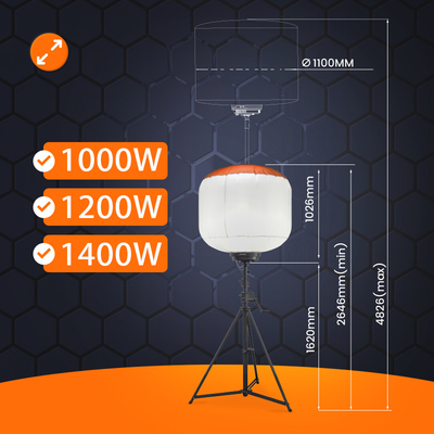 高功率LED望遠鏡照明塔 1400W 風船屋外塔ライト 工業用