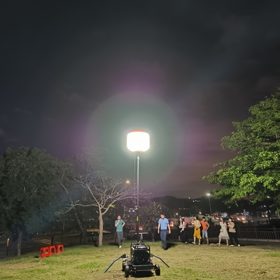 イベント 望遠鏡式 引き寄せ式 ライトタワー 500W LED気球 移動式 ライトタワー 大型イベント用