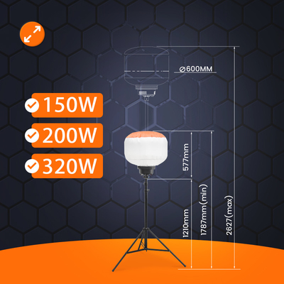 バッテリー駆動 再利用可能なLEDバルーン 200W 320W 移動照明塔 屋外イベント用