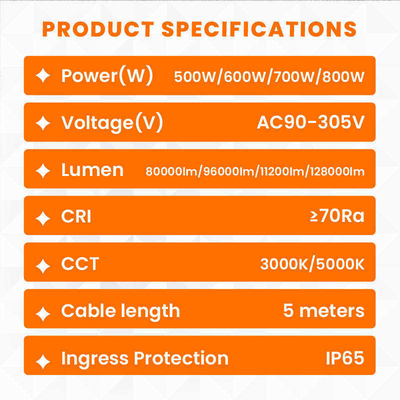 500W LEDバルーンライト IP65 50000時間 160lm/W AC90-305V